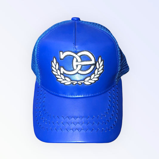 Royal blue leather hat