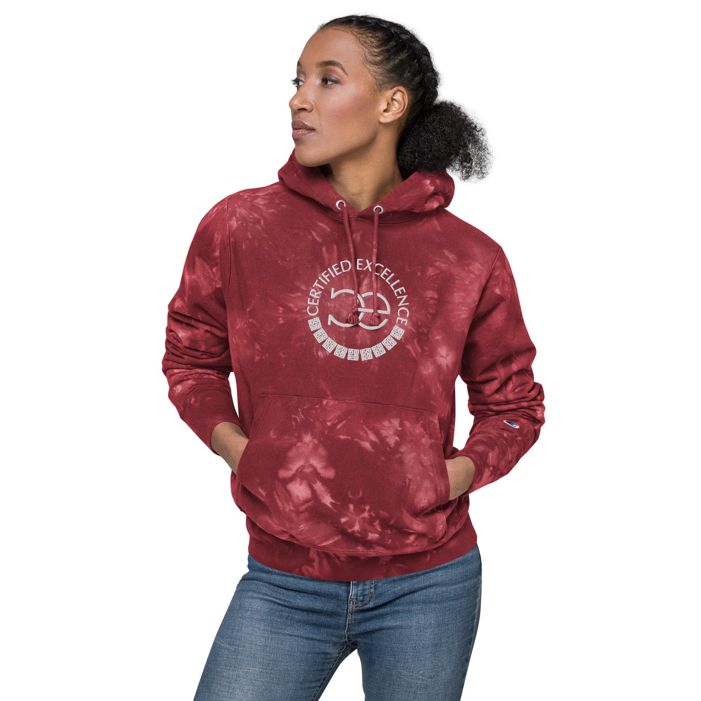 CE embroidery tie-dye Hoodie