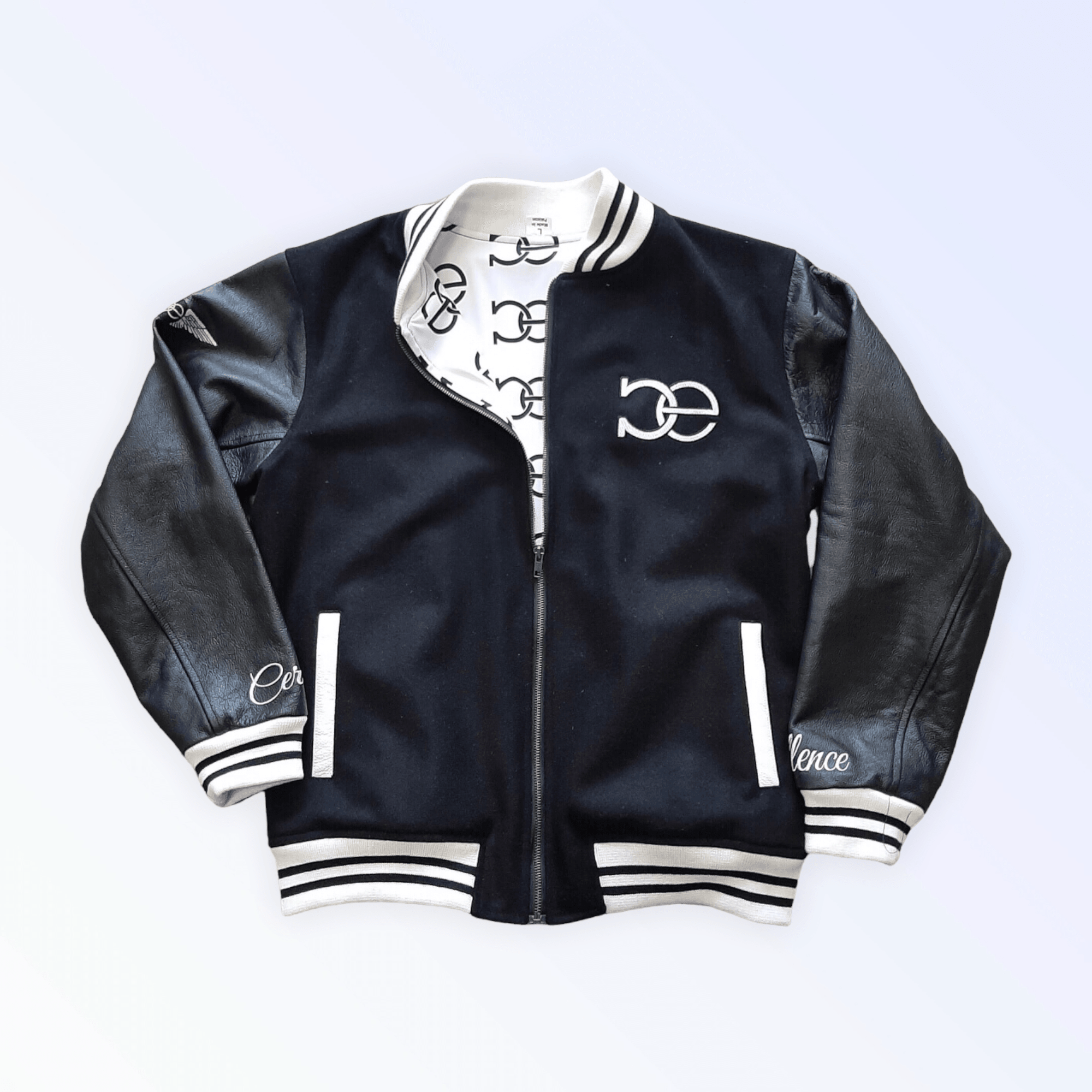 “CE” leather Varsity Jacket
