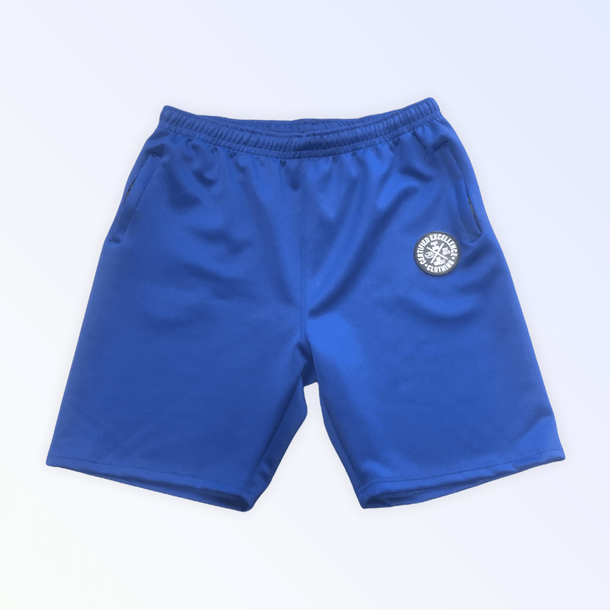 “CE” unisex Royal Blue Shorts - Certified Excellence Clothing